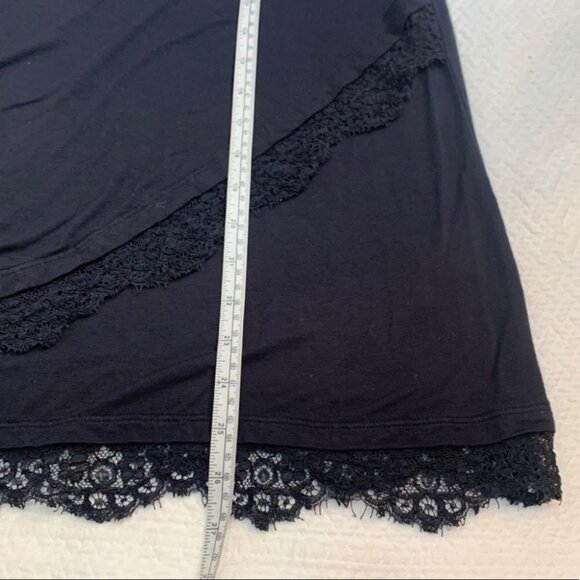 karl Lagerfeld Black T-Shirt Top Lace Hemline with Crossover Detail Size… - Picture 11 of 11
